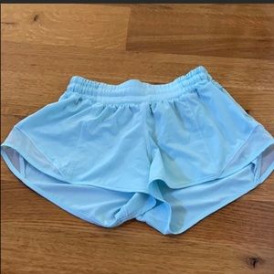 Blue lululemon hotty hot shorts